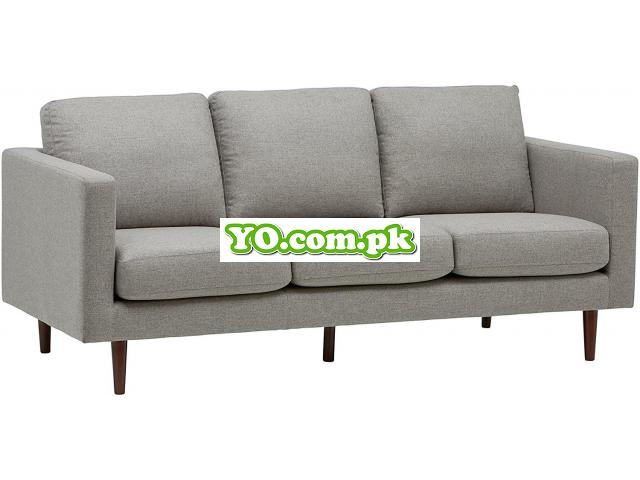 Rivet Revolve Modern Upholstered Sofa Couch, 80"W, Grey Weave - 1