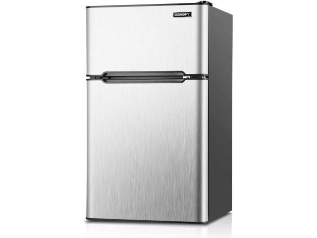 Euhomy Mini Fridge with Freezer, 3.2 Cu.Ft Compact Refrigerator with freezer, - 1
