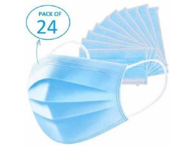10-Disposable Surgical-Face Mask,10 Pieces 3 Protective-Layers and Nose Pin 70/Gsm - 1